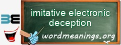 WordMeaning blackboard for imitative electronic deception